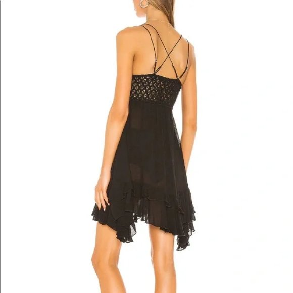 Free People One Adella Slip Dress NWT Black - Picture 2 of 8